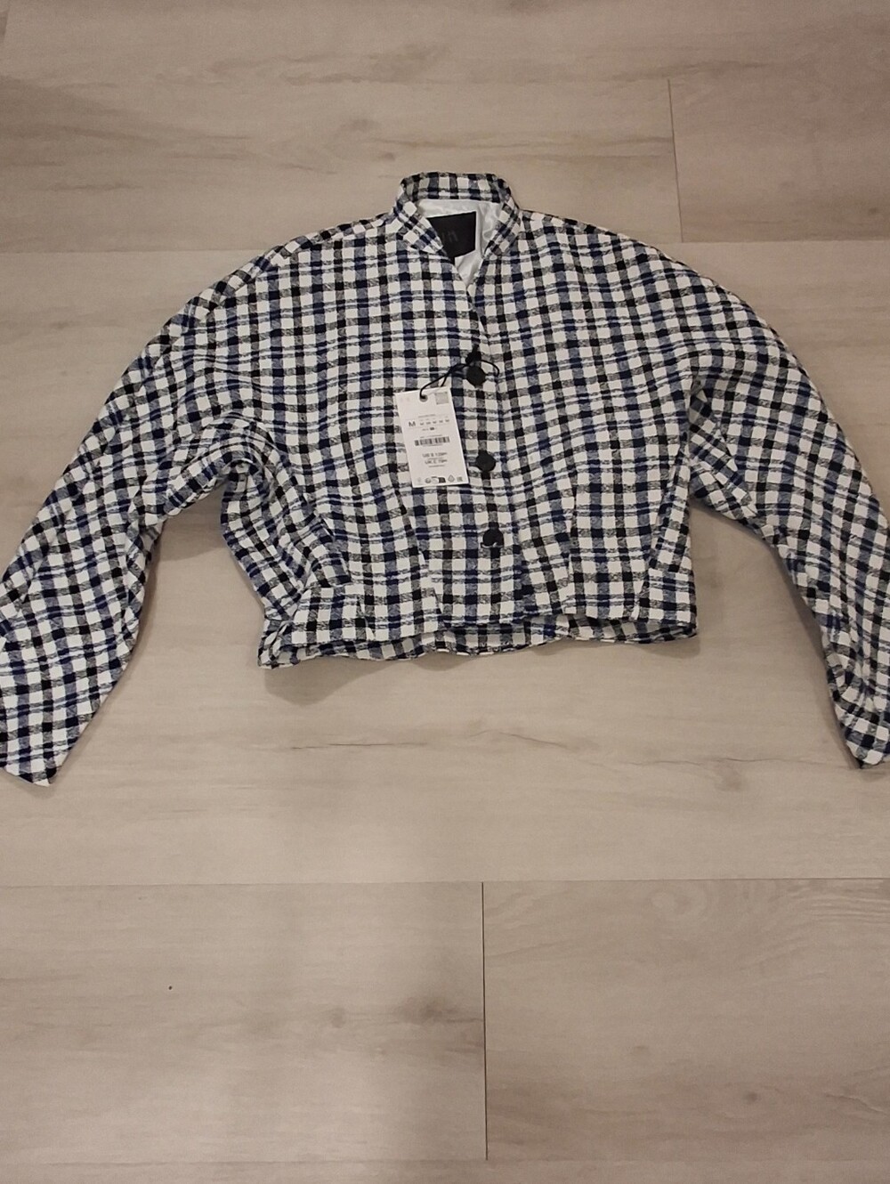 Zara Checked Jacket - Blue & White
